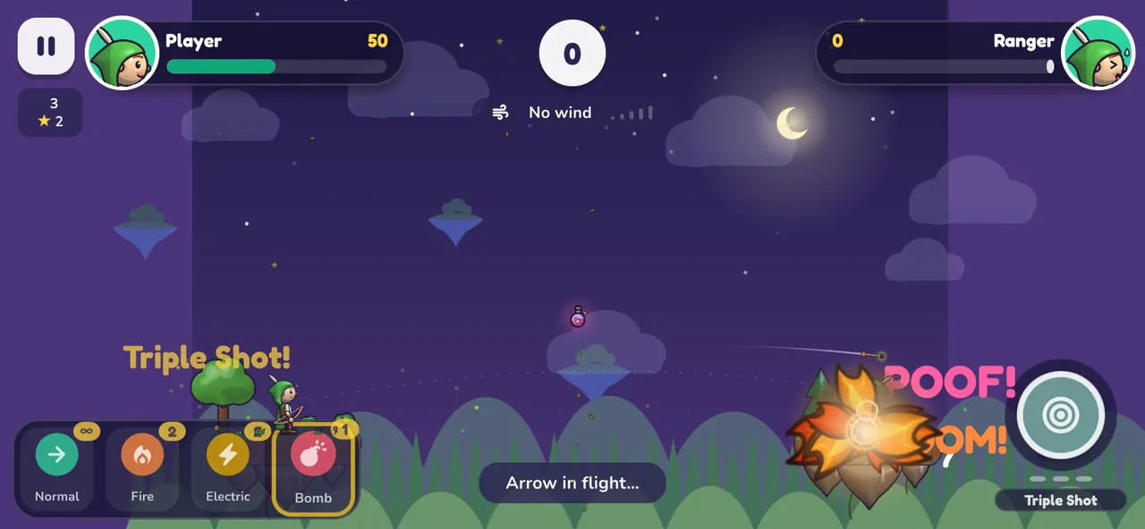 Bomb arrow: a big cartoon explosion