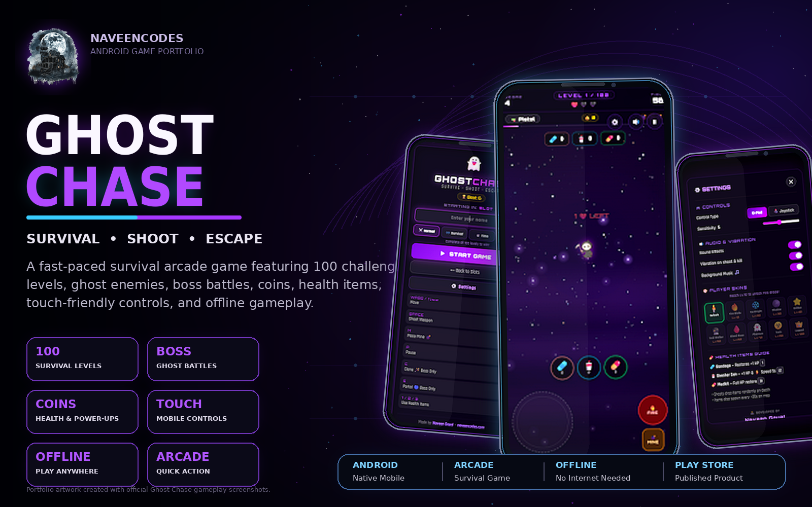 Ghost Chase — Survival Arcade Game by NaveenCodes