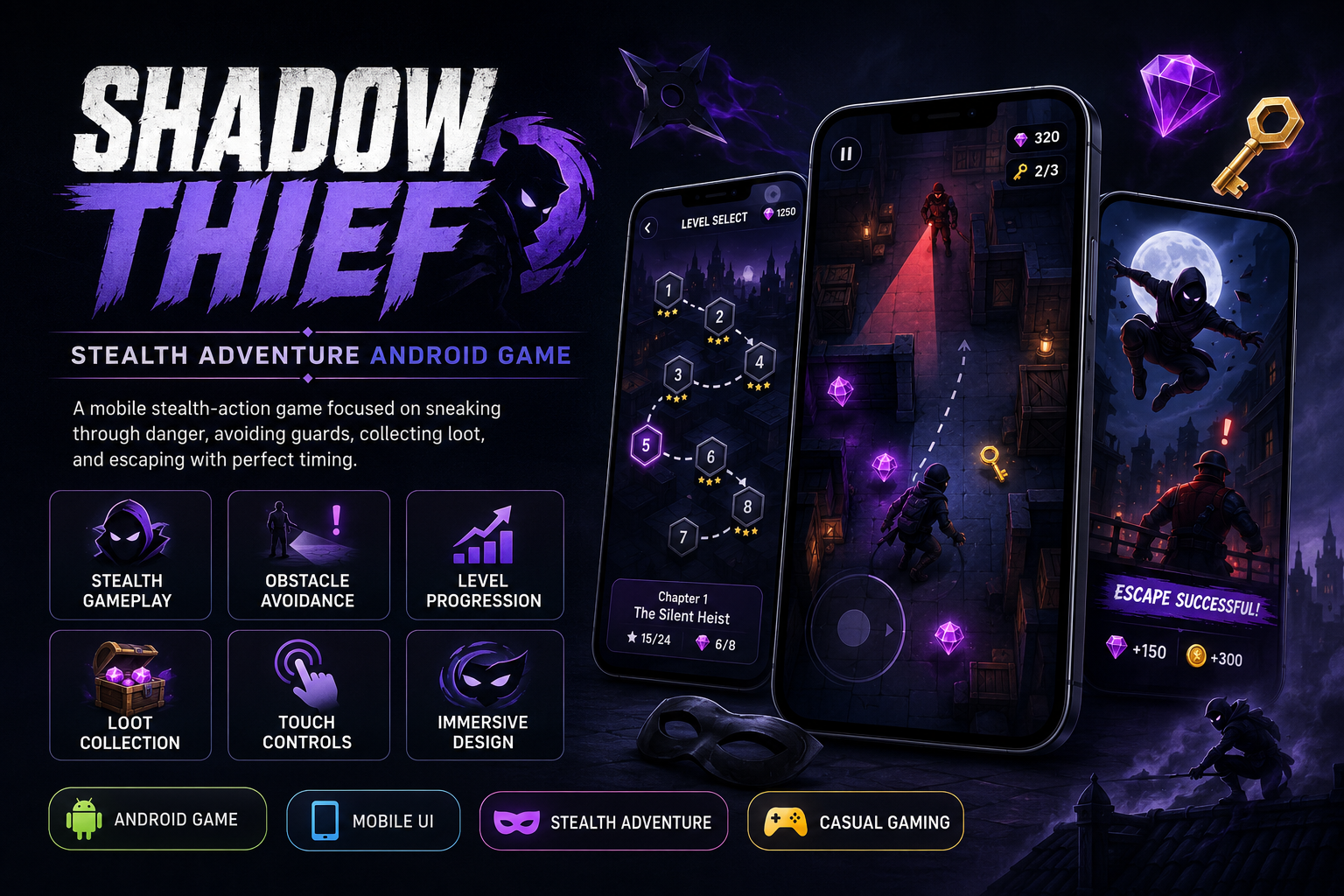 Shadow Thief — Stealth Adventure Game by NaveenCodes