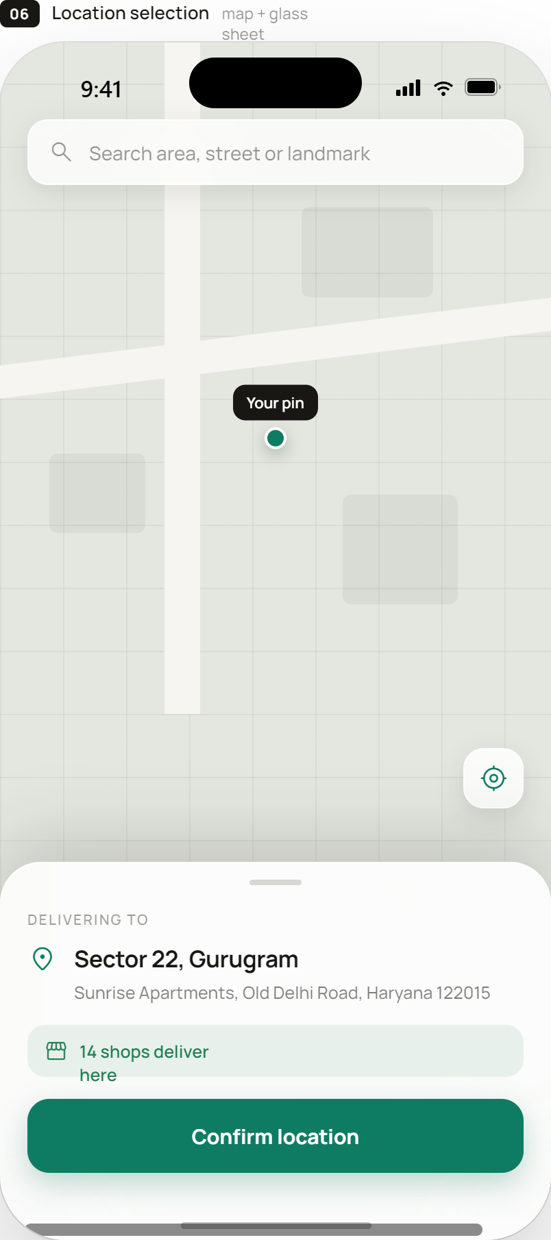 LocalKart location selection map