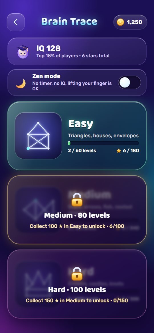 Brain Trace packs with IQ and Zen mode